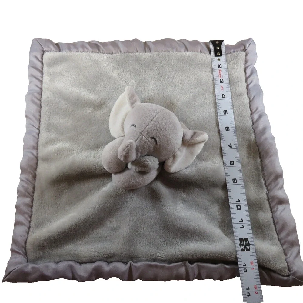 Carters Gray Elephant Lovey Satin Plush 2016 Security Blanket Baby Stuffie